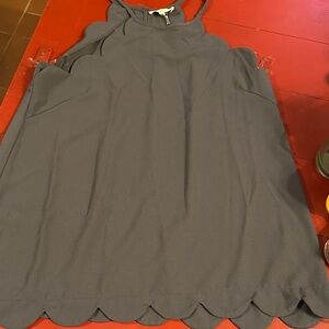 Entro Charcoal blouse/tank with Scalloped Hem size medium